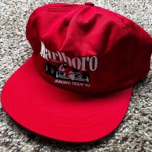 Vintage Marlboro Racing Team 92 Red Snapback Hat Vanguard F1 Promo 90s Mens OSFA